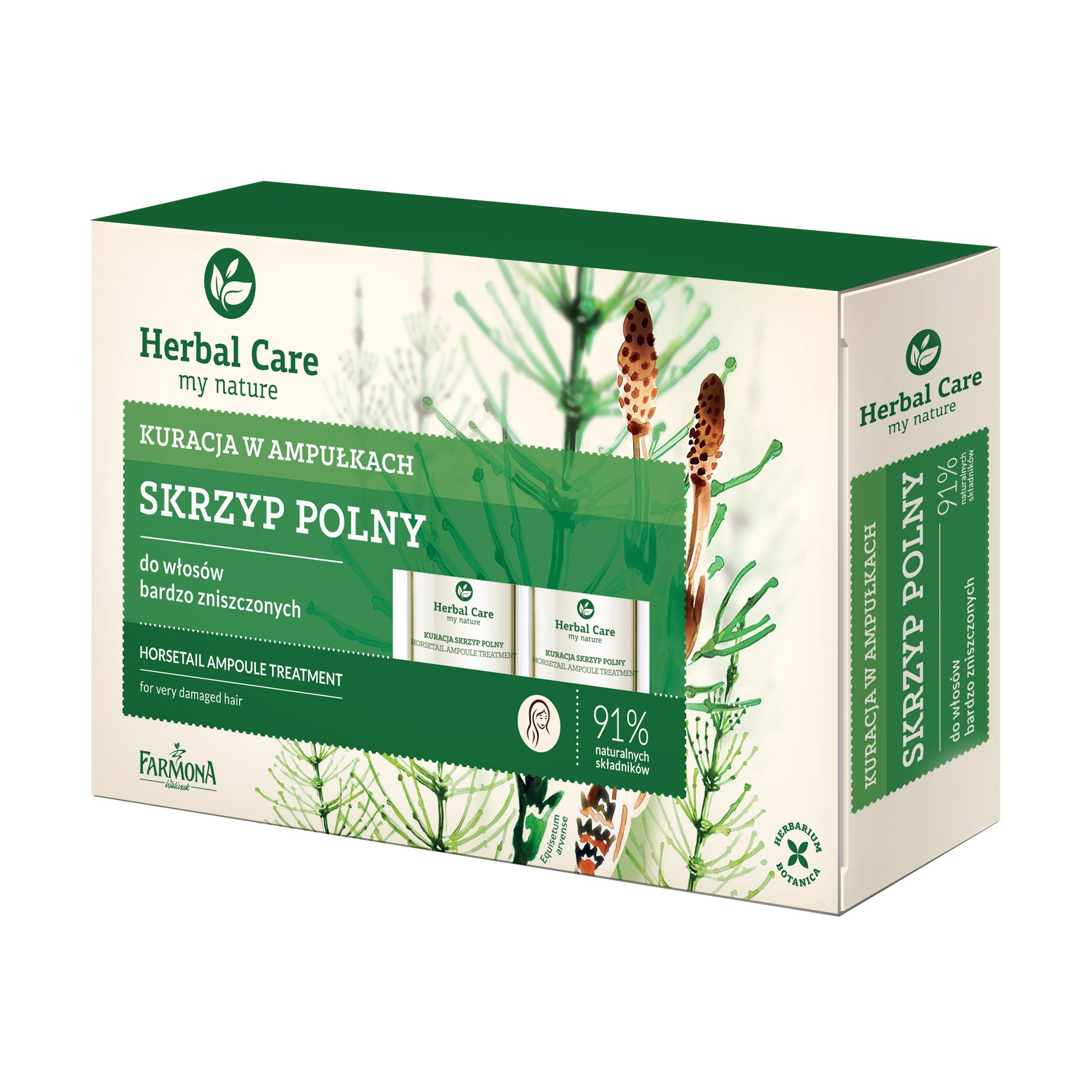 Живильний засіб проти випадіння та для стимуляції росту волосся Farmona Herbal Care Horsetail Ampoule Treatment, 5*5 мл